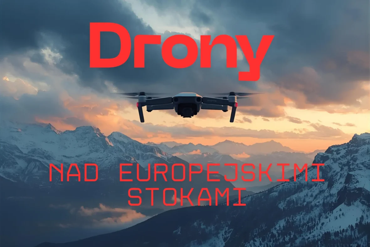 Drony w ośrodkach narciarskich w Europie / generowane AI